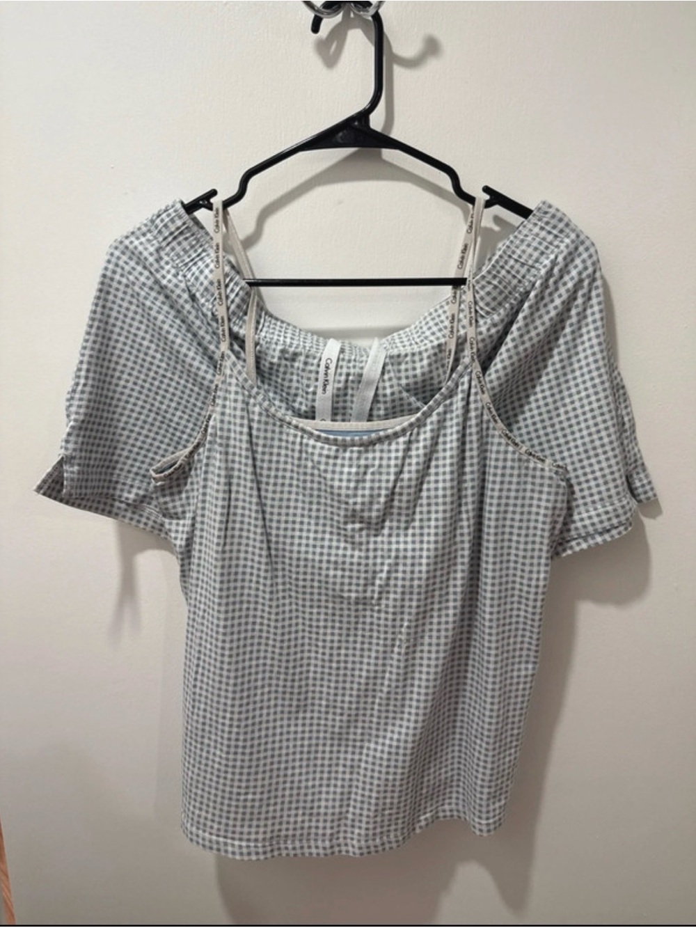 Calvin Klein Blue & White Gingham Pajama Set